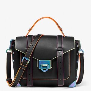 Michael Kors Black Satchel with Multicolor Trim
